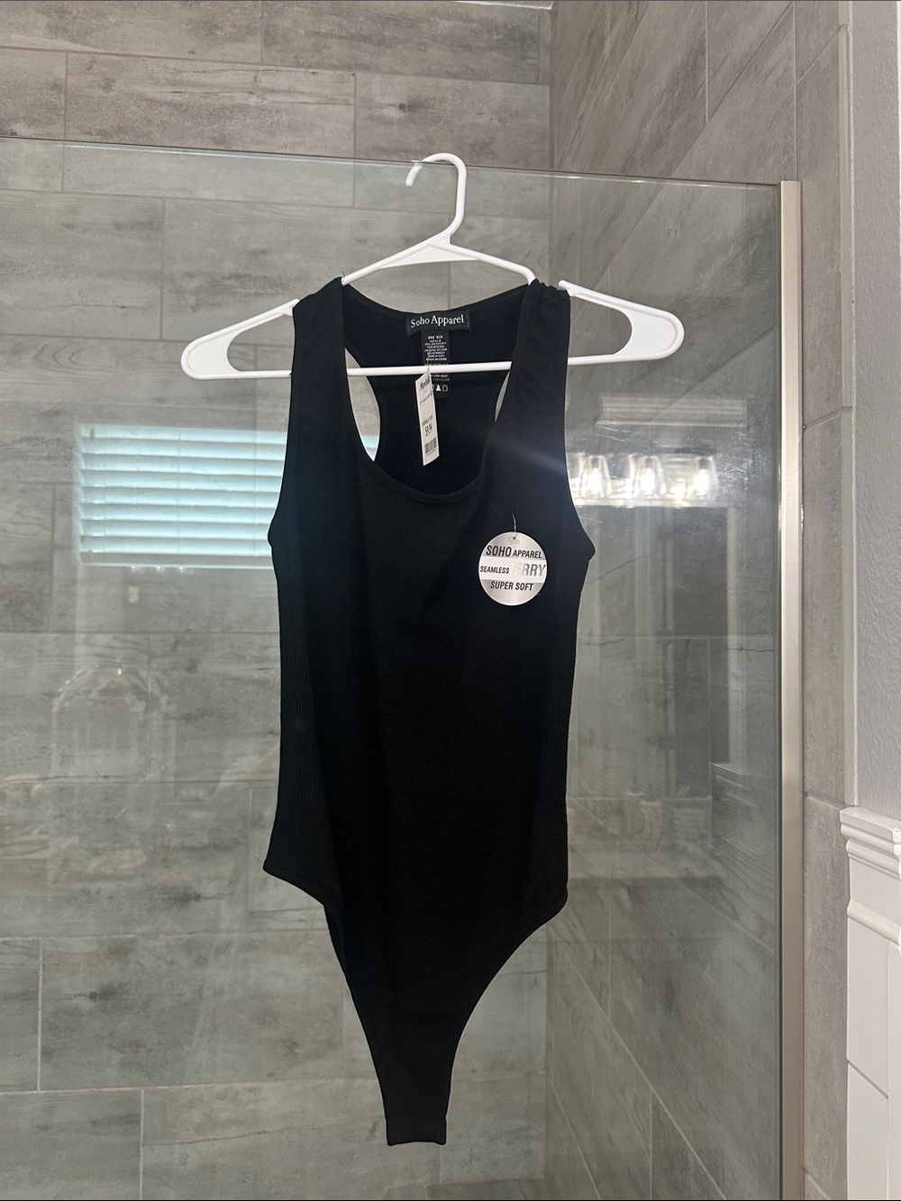 NEW Soho Apparel Black Racerback Bodysuit